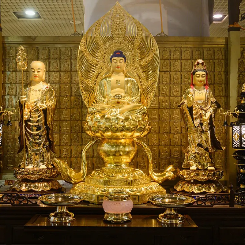 128ซม. ไต้หวัน-ทอง-ชุบทองแดงบริสุทธิ์พระพุทธรูป