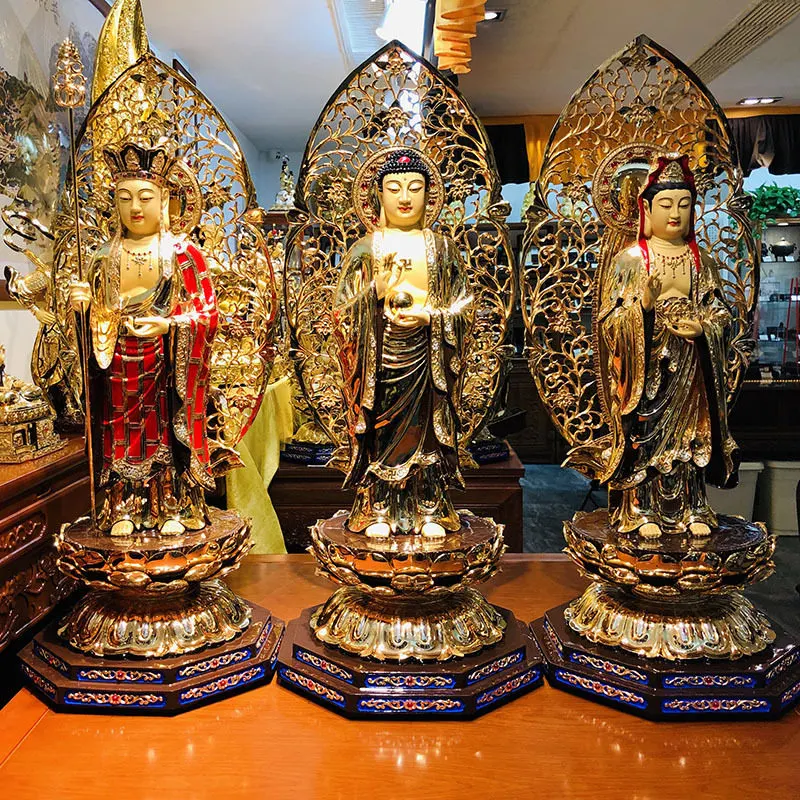 พระพุทธรูปทองแดงปิดทองขนาด 16 นิ้ว