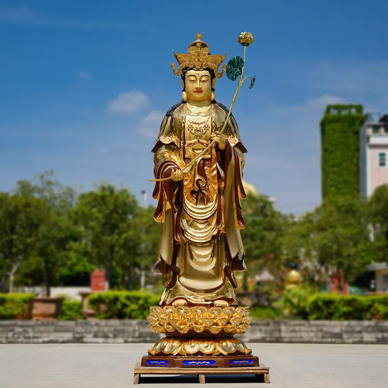 180ซม.ทองแดงบริสุทธิ์Gilded Western Three Saintsยืนรูปปั้น