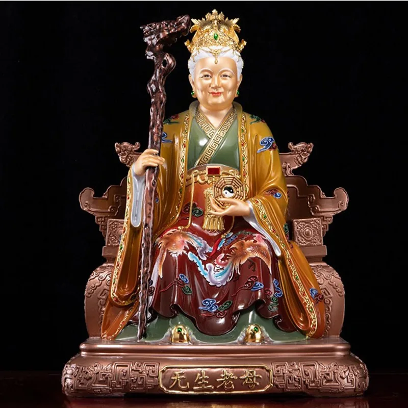 รูปปั้นเทพีลัทธิเต๋าทองเหลือง Li Shan Laomu