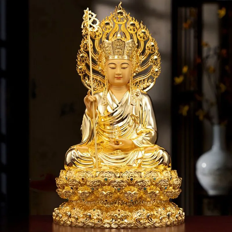 พระกษิติครภะนั่งสมาธิทองเหลืองพรีเมี่ยมทองเหลือง